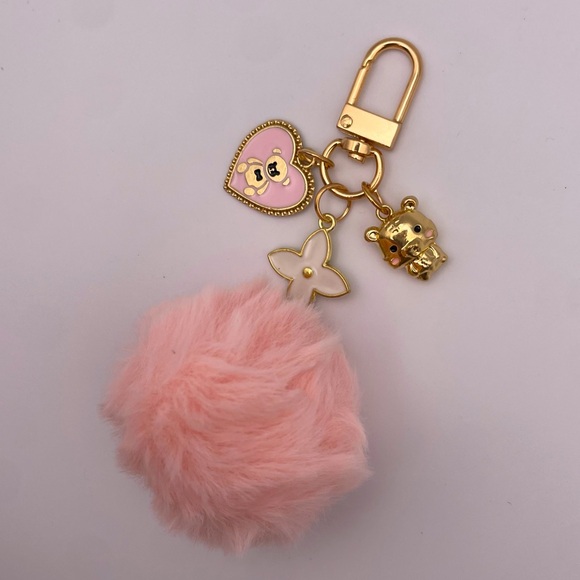 PINK POM POM | Clover & Bear | Bag Charm | Keychain (Brand New!) ✨ - Picture 2 of 9